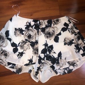 Floral High Waisted Flow Shorts